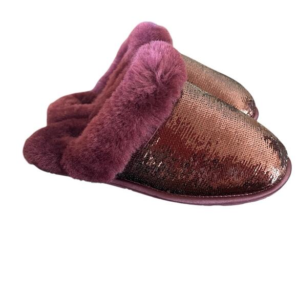 UGG Women's Scuffette II Mirror Ball Sequins Sheepskin Collar Slipper NEW Size 7 - Picture 5 of 9